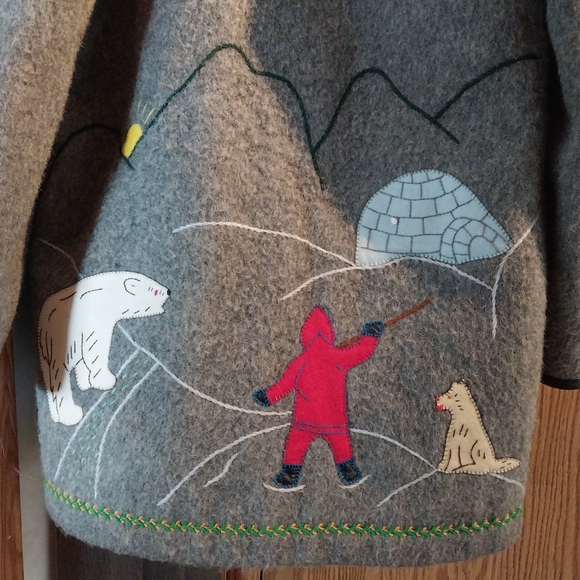 Rare vintage 1970's James bay blanket and coat Co. Wool coat with real fox fur - Picture 9 of 9